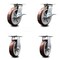 Service Caster 8 Inch Polyurethane Caster Set with Roller Bearing 2 Brakes and 2 Rigid SCC SCC-35S820-PPUR-SLB-2-R-2 - alternate 1